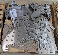 Pallet Lot of Bare Metal Wall Art. Including In