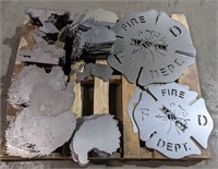 Pallet Lot of Bare Metal Wall Art. Including Fire