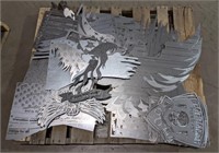 Pallet Lot of Bare Metal Wall Art. Including