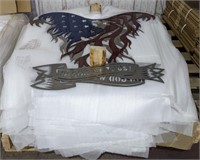 Pallet Lot of Colorized Metal Wall Art. Eagle