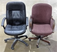 Two Office Chairs. Tallest Measuring 42" Tall.