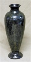 Fulper Black Gunmetal Textured Glaze Vase.
