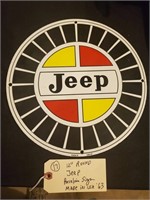 Jeep 12" porcelain sign dated 1962