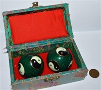 Vintage Chinese Ying Yang Stress Balls Boxed