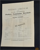 Antique Produce Circular Chisholm Montreal 1883