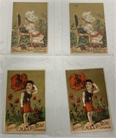 4 Early Rumely Trading Cards