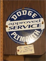Dodge Plymouth Service porcelain sign 12"