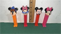 4 Vintage Footed PEZ Mickey & Minnie Mouse