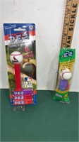 Vintage Footed PEZ Pair Baseball Dispensers in