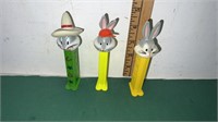 Vintage Footed PEZ Lot of 3 Bugs Bunny Dispensers