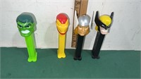 Vintage Footed PEZ Wolverine, Thor, Hulk, Iron