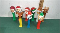 Vintage Footed PEZ lot of 9 Christmas Dispensers