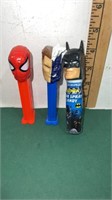 Vintage Footed PEZ Spider-Man, Batman Dispensers