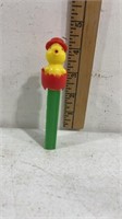 Vintage No Feet PEZ Yellow Chick in Red Easter