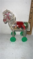 Vintage Rosbro Clear Rolling Horse 5.5” Tall