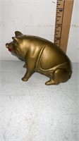 Antique Cast Iron Piggy Bank with $ inside