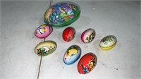 Lot of Current and Vintage Tin Eggs