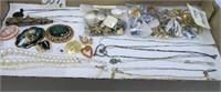 Flat of Costume Jewelry with Hat Pins