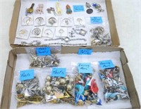 (2) Flats of Misc. Costume Jewelry, Parts,