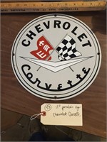 Chevrolet Corvette 11" porcelain sign