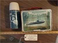 1960 US NAVY Antique metal lunchbox & thermos