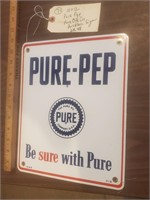 10x12 Pure Pep porcelain sign dated 1948