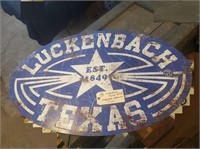 35x23 aluminum Luckenbach Texas 1849 sign