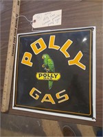 12x12 Polly Gas porcelain concave pump sign