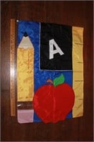 2X3 FLAG "SCHOOL" WITH PENCIL, RULER, APPLE