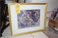 FRAMED & MATTED PICTURE - BUFFALO IN THE SNOW