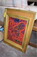 FRAMED SOUTH AMERICAN EMBROIDERY