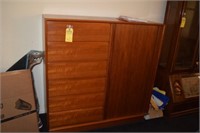 WOOD ARMOIRE WITH DRAWERS