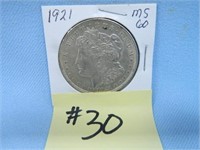 1921 Morgan Silver Dollar MS60