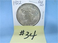 1922 Peace Silver Dollar AU50