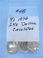 (9) 1976 Ike Dollars Circulated