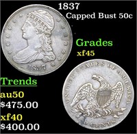 1837 Capped Bust Half Dollar 50c Grades xf+
