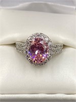 2.00 Carat Oval Cut Pink Sapphire Ring