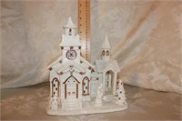WHITE AND GOLD PORCELAIN CHURCH