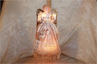 STUNNING GOLD AND ECRU LACE CHRISTMAS ANGEL TOPPER