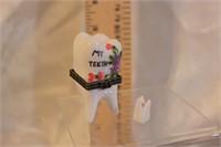 PORCELAIN HINGED TRINKET BOX "FIRST TOOTH"