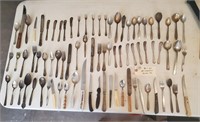 80+ pcs old silverware knives spoons etc