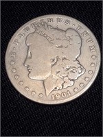 1901 O Morgan US silver dollar New Orleans