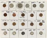 21 Collectable Coins - Some Silver