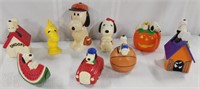 Collection of 8 Peanuts Collectible Coin Banks