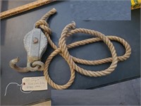 Pulley rope dated 1902 Laurent Cherry antique tool