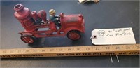 8" cast iron toy fire truck vintage Hubley