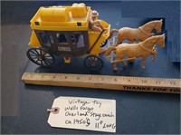 11" 1950s old toy Wells Fargo overland stagecoach