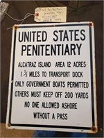 15x12 Alcatraz US Penitentiary sign dated 1957