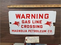 15x8 Magnolia Petroleum pipeline sign red pegasus