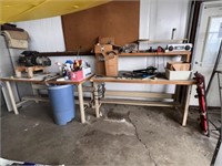 2 Work benches, G-35 battery, grinding wheel, more